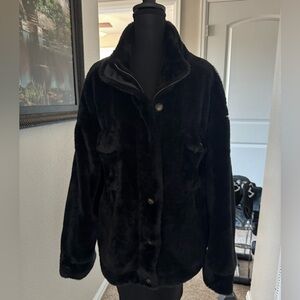 Time and Tru Black Teddy Jacket